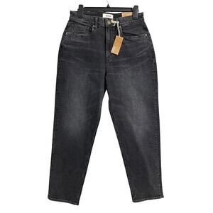 Revtown The Mom High Rise Jeans Womens 29 Black Charcoal Wash Stretch Denim